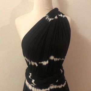 Blue & White Long Tie-dye Summer Dress